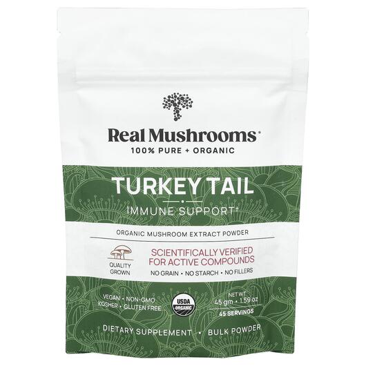 Основне фото товара Real Mushrooms, Turkey Tail, Гриби Траметес Хвіст Індички, 45 г