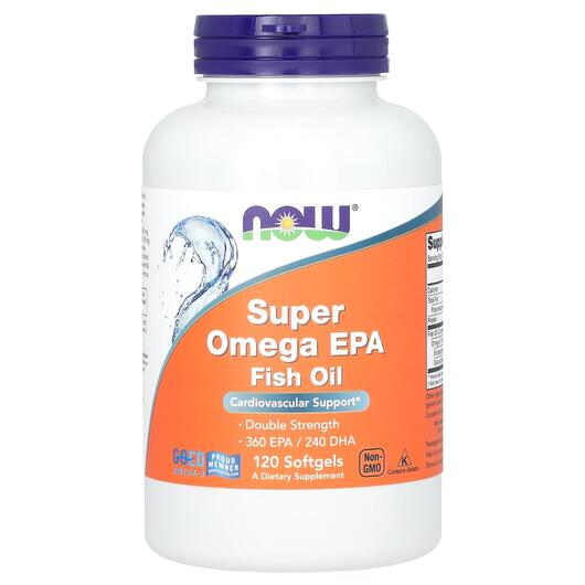 Основне фото товара NOW, Super Omega EPA, Омега-3, 120 капсул