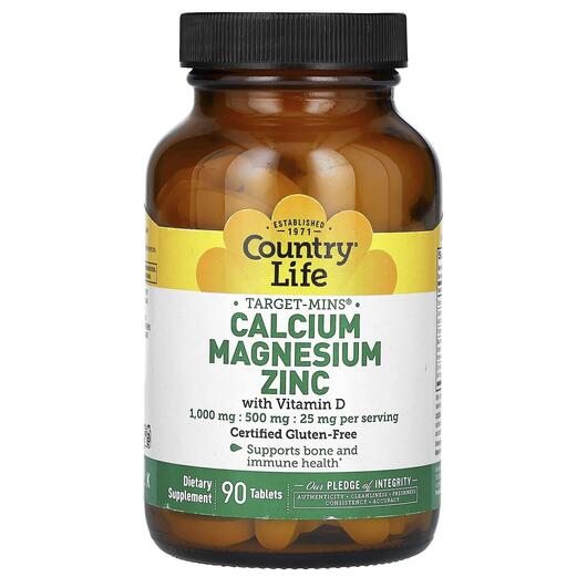 Основне фото товара Calcium Magnesium Zinc with, Кальцій Магній Цинк та D3, 90 таблет