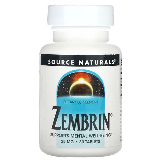 Основне фото товара Source Naturals, Zembrin 25 mg, Зембрін, 30 таблеток
