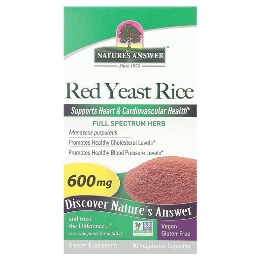 Основне фото товара Red Yeast Rice 600 mg, Червоний дріжджовий рис, 90 капсул
