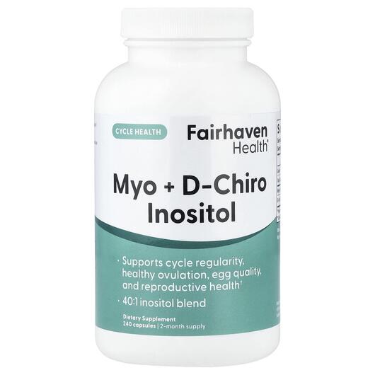 Основне фото товара Myo + D-Chiro Inositol, Вітамін B8 Інозитол, 240 капсул