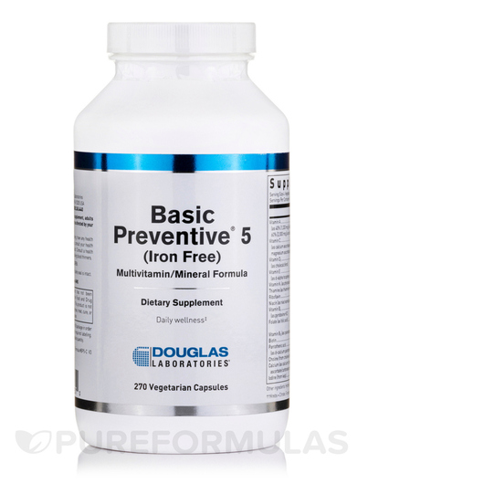 Основне фото товара Basic Preventive 5 Iron Free, Залізо, 270 капсул