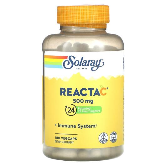 Основне фото товара Solaray, ReactaC 500 mg, Вітамін C 500 мг, 180 капсул