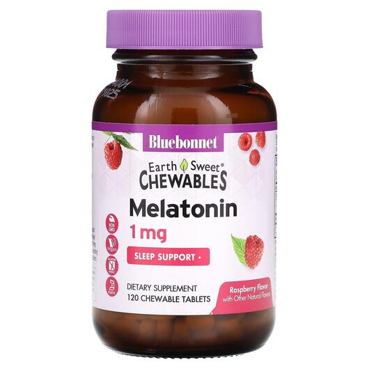Основне фото товара Earth Sweet Chewables Melatonin Raspberry, Мелатонін, 120 таблето