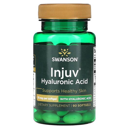 Основне фото товара Injuv Hyaluronic Acid 70 mg, Гіалуронова кислота, 90 капсул