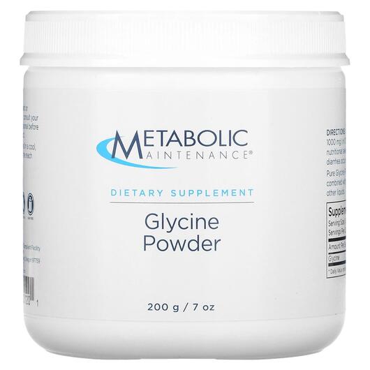 Основне фото товара Metabolic Maintenance, Glycine Powder, L-Гліцин, 200 г