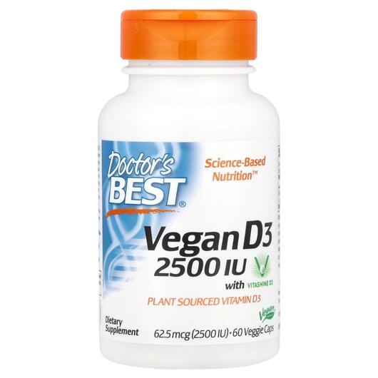 Основне фото товара Vegan D3 + D3 2500 IU, Вітамін D3 2500 IU, 60 капсул