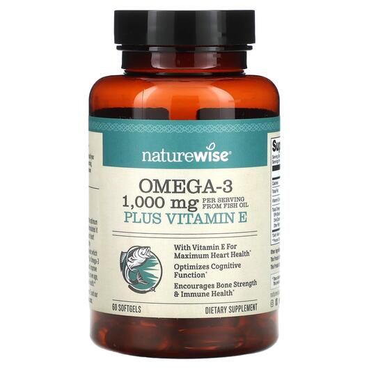 Основне фото товара Omega 3 Plus Vitamin E, Вітамін E Токофероли, 60 капсул