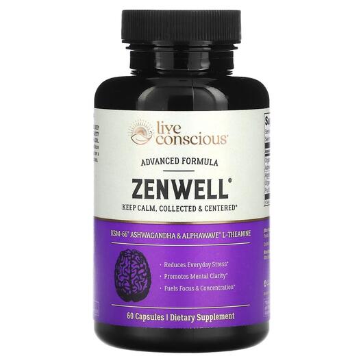 Основне фото товара Live Conscious, Zenwell, Підтримка стресу, 60 капсул