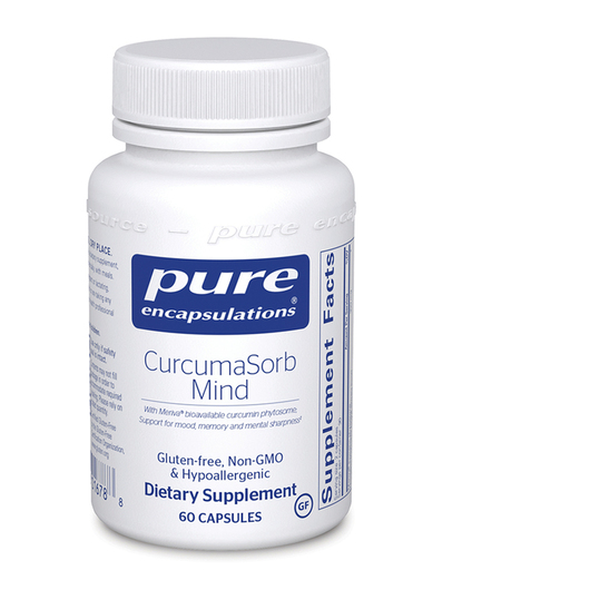 Основне фото товара Pure Encapsulations, CurcumaSorb Mind, Куркумін, 60 капсул