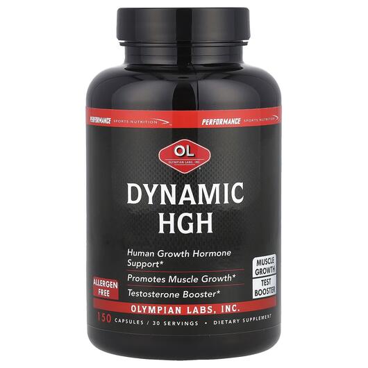 Основне фото товара Olympian Labs, Dynamic HGH, 150 Capsuлes