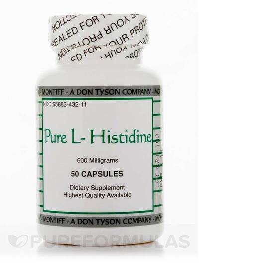 Основне фото товара Montiff, Pure L-Histidine 600 mg, L-Гістидин, 50 капсул