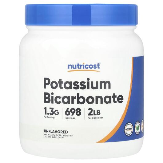 Основне фото товара Nutricost, Potassium Bicarbonate Unflavored, Калій, 907 г