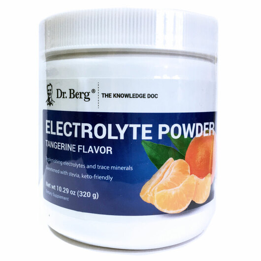 Основне фото товара Dr. Berg, Electrolyte Powder Tangerine, Електроліти, 320 г