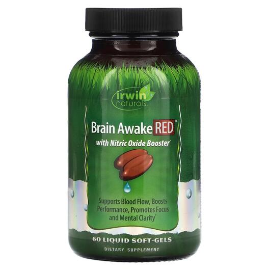 Основне фото товара Irwin Naturals, Brain Awake Red, Підтримка мозку, 60 капсул