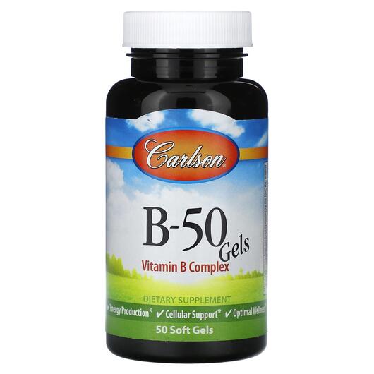 Основне фото товара Carlson, B-50 Gels, B-комплекс, 50 капсул